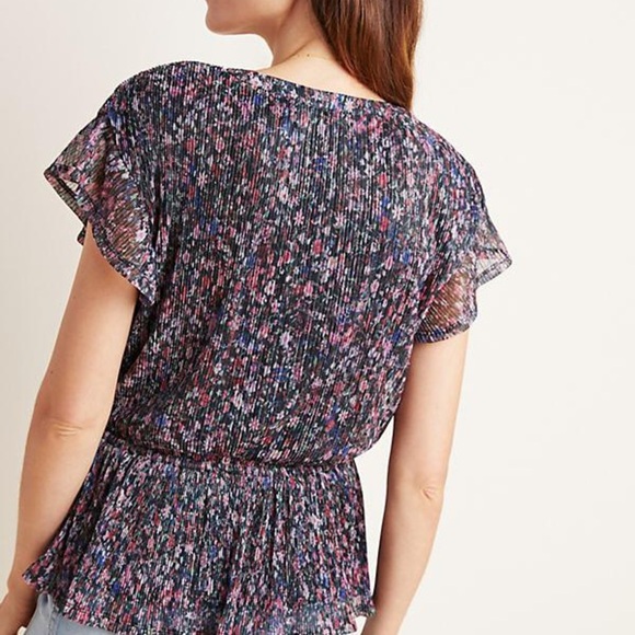 Anthropologie Dionne Metalic Floral Blouse - Picture 2 of 3